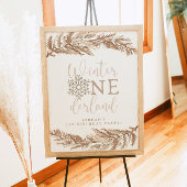 RORY Boho Beige Winter Wonderland Eerste Verjaarda Poster