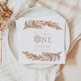 RORY Boho Beige Winter Wonderland Eerste Verjaarda Servet