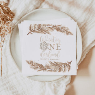 RORY Boho Beige Winter Wonderland Eerste Verjaarda Servet