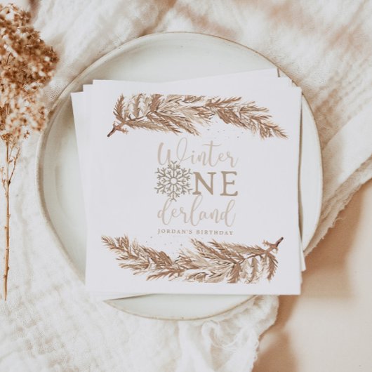 RORY Boho Beige Winter Wonderland Eerste Verjaarda Servet