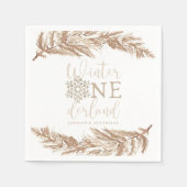 RORY Boho Beige Winter Wonderland Eerste Verjaarda Servet (Voorkant)