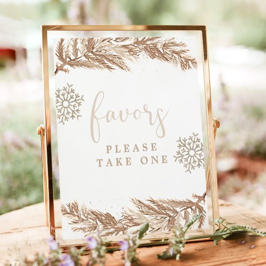 RORY Boho Beige Winter Wonderland Favor Teken Poster