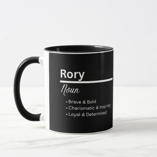 Rory jongensnaam definitie gepersonaliseerde mok (Links)