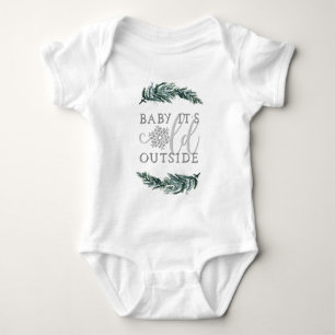 RORY Pine Snowflake Baby Het is koud buiten Romper