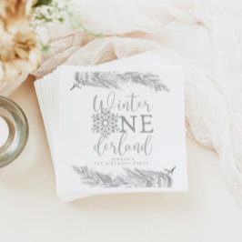 RORY Zilver Winter OnderLand 1e Verjaardagsfeest Servet