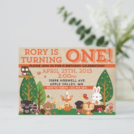 Rory's eerste verjaardag kaart (Staand voorkant)