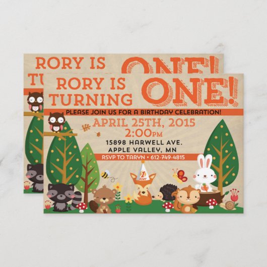 Rory's eerste verjaardag kaart (Voorkant / Achterkant)