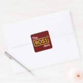 ROS1der Square Sticker Sheet Burgundy Design #3 (Envelop)