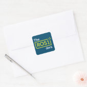 ROS1ders Blad van vierkante stickers Blauwgroen on (Envelop)