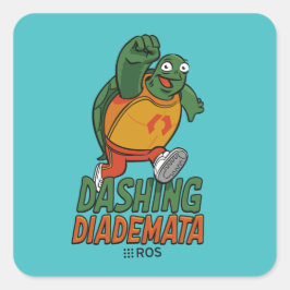 ROS 2 Dashing Diademata Vierkante Sticker