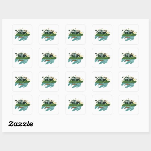ROS C Turtle Vierkante Sticker (Vel)
