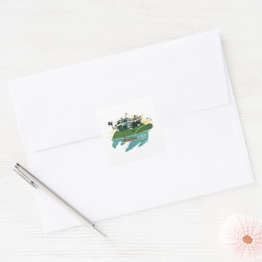 ROS C Turtle Vierkante Sticker (Envelop)