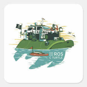 ROS C Turtle Vierkante Sticker