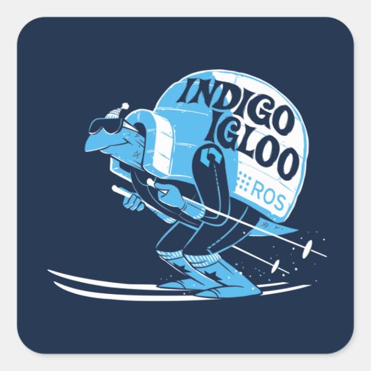 ROS Indigo Igloo Vierkante Sticker (Voorkant)