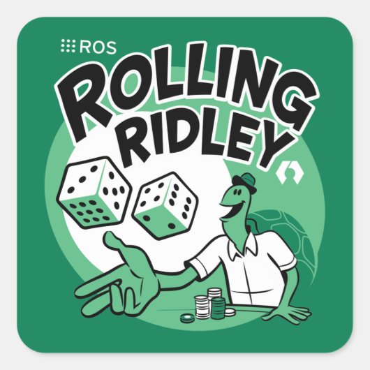 ROS Rolling Ridley Vierkante Sticker (Voorkant)