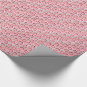 Rosa aangevinkt knoppenpatroon cadeaupapier (Hoek)