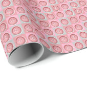 Rosa aangevinkt knoppenpatroon cadeaupapier (Rol Hoek)