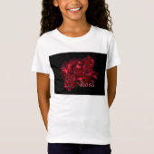 Rosa Abstract Red Rose Cluster Design Girls TShirt (Voorkant)