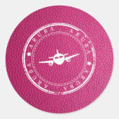 Rosa Aruba Paspoort Ronde Sticker (Voorkant)