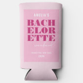 Rosa Bachelorette-weekend Seltzer Blikjeskoeler (Voorkant)