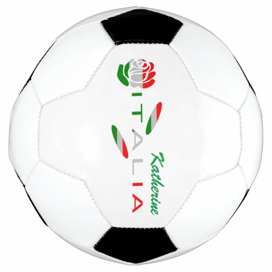 Rosa Bandiera Italiana con Italia Gepersonaliseerd Voetbal (Voorkant)