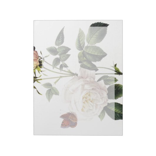 Rosa Bengale - Pierre Joseph Redouté. Notitieblok (Linkerzijde)