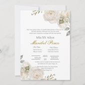 Rosa blanca Quinceanera uitnodiging (Voorkant)