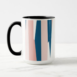 Rosa Blauw en Wit Abstract Mok