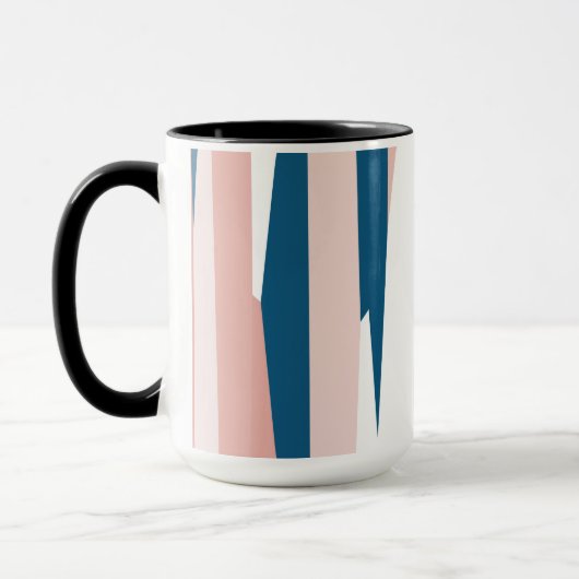 Rosa Blauw en Wit Abstract Mok (Links)