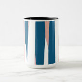 Rosa Blauw en Wit Abstract Mok (Midden)