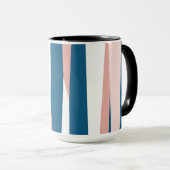 Rosa Blauw en Wit Abstract Mok (Voorkant rechts)