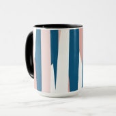 Rosa Blauw en Wit Abstract Mok (Voorkant links)