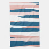 Rosa Blauw en Wit Abstract   Theedoek (Verticaal)