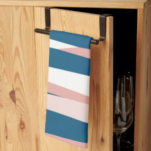 Rosa Blauw en Wit Abstract   Theedoek