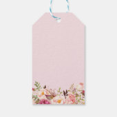 Rosa Bloemen Doop Dankjewel Cadeaulabel (Achterkant)