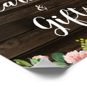 Rosa bloemenslingerlichten kaarten & cadeaus poster (Hoek)