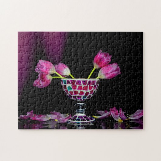 Rosa bloesemdroom legpuzzel (Horizontaal)