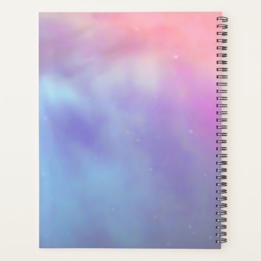 Rosa Blumen, die aus Buch wachsen Planner (Achterkant)