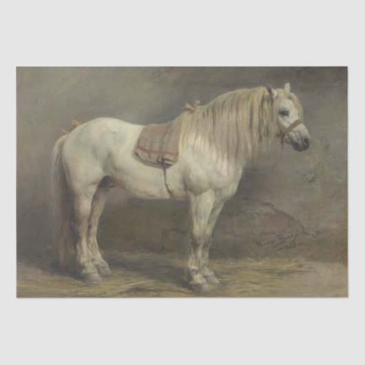 Rosa Bonheur | Grijze paarden in Stable Tissuepapier (Voorkant)