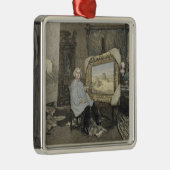 Rosa Bonheur in haar studio Metalen Ornament (Rechts)