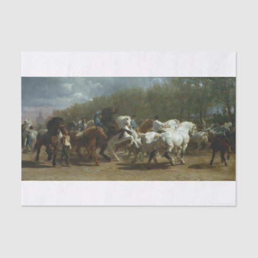 Rosa Bonheur | Paardenmarkt in Parijs Tissuepapier (Voorkant)
