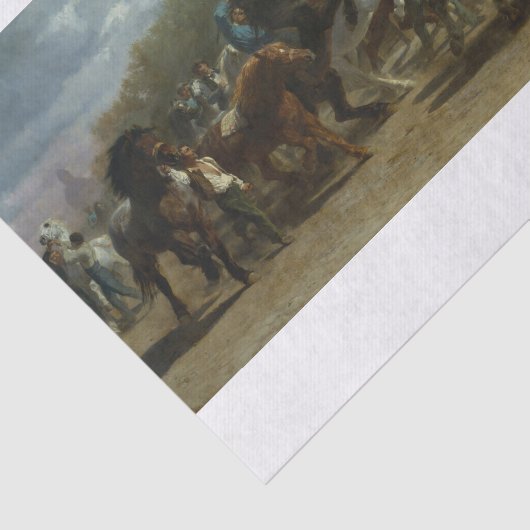 Rosa Bonheur | Paardenmarkt in Parijs Tissuepapier (Detail)