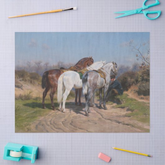 Rosa Bonheur | Relay Hunting (1887) Tissuepapier (Craft)