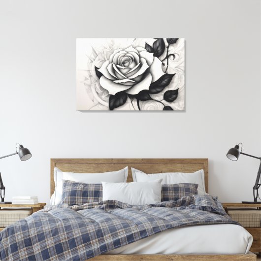 Rosa Branca Abstrata Canvas Afdruk (Insitu (Slaapkamer))