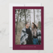 ROSA Burgundy en Navy Floral Winter Wedding Kaart (Achterkant)