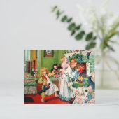 Rosa C. Petherick: De Ochtend van Kerstmis Feestdagenkaart (Staand voorkant)