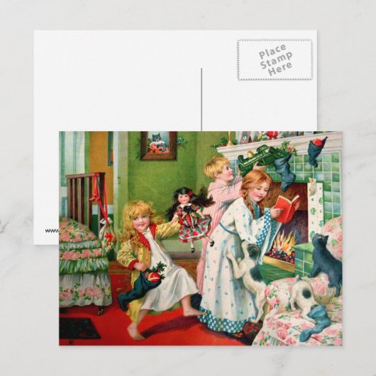 Rosa C. Petherick: De Ochtend van Kerstmis Feestdagenkaart (Voorkant / Achterkant)