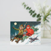 Rosa C. Petherick: Het Winkelen van Kerstmis Feestdagenkaart (Staand voorkant)