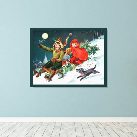 Rosa C. Petherick: Kerstwinkelen Canvas Afdruk (Insitu (Houten vloer))