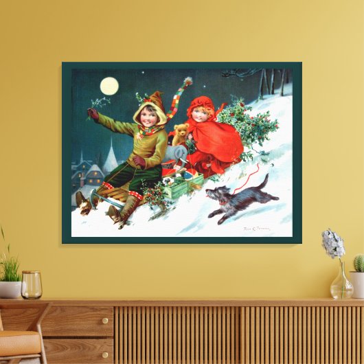 Rosa C. Petherick: Kerstwinkelen Canvas Afdruk (Insitu (Woonkamer))